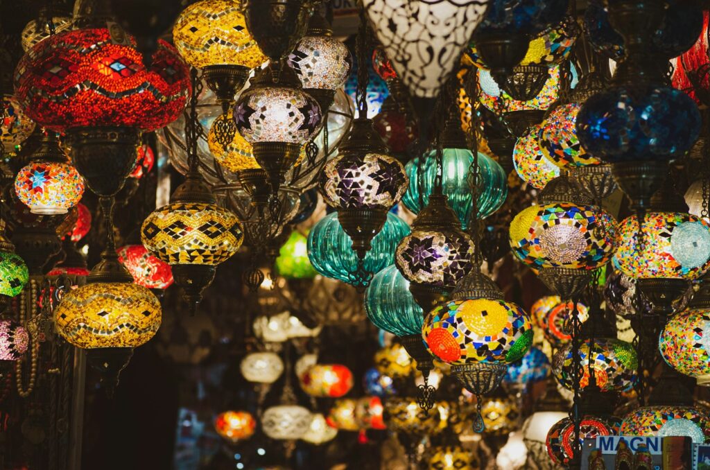 assorted color baubles on christmas tree