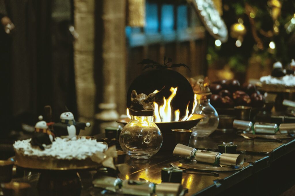 lighted candles on clear glass candle holder