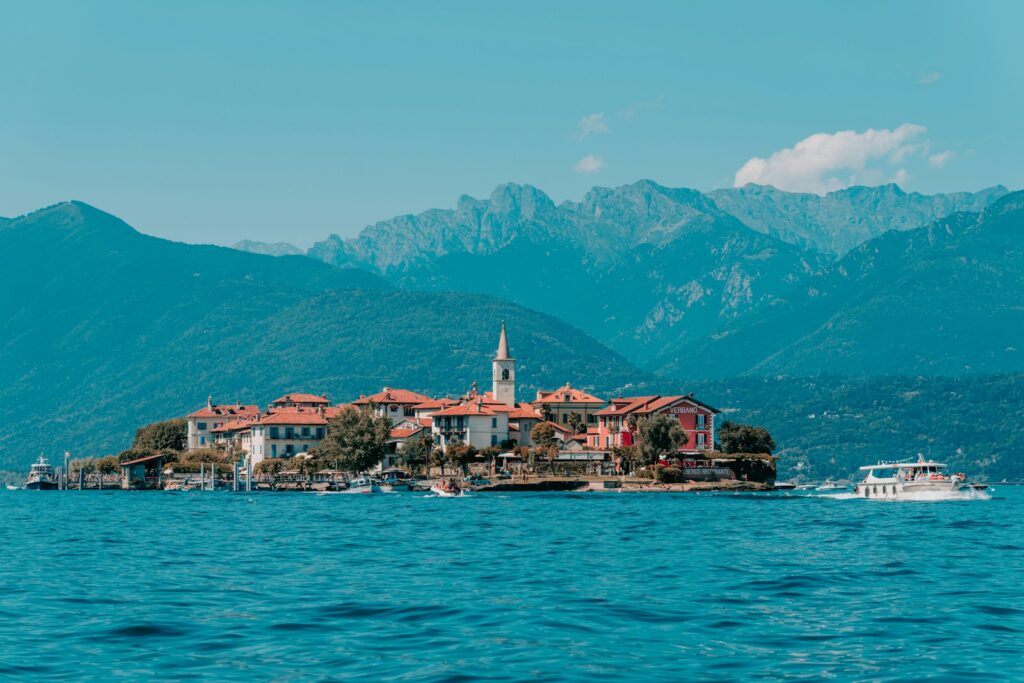 houses on island surrounded by water