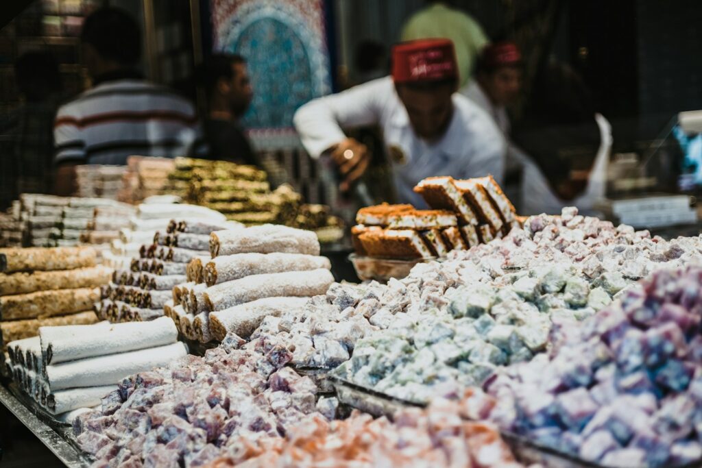 pastries display selective focus photography